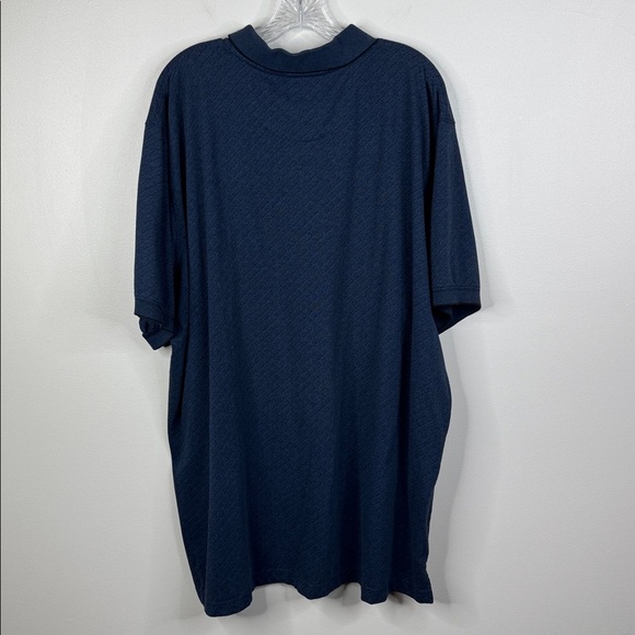 David Taylor Men's XXXLT Diamond Pattern Navy Blue Classic Polo Shirt - Picture 7 of 7